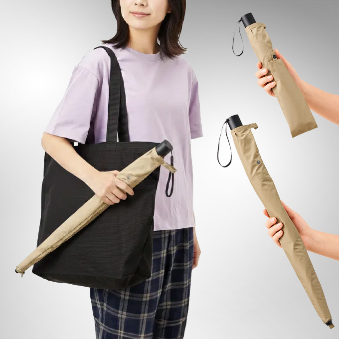たたんでも伸ばしても使えるUV傘